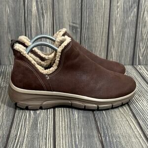 Skechers Easy Going Women Casual Comfort Ankle Booties Brown 9.5 Relaxed 49537